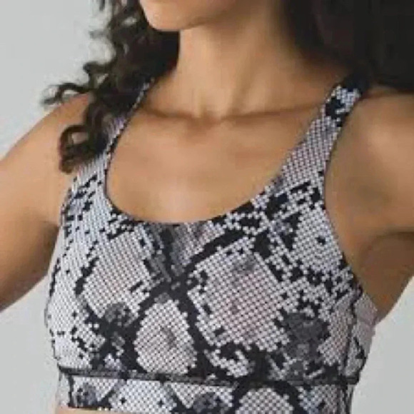 Lululemon Energy Bra Ziggy Snake Butter Pink Black Size Small - Picture 1 of 5